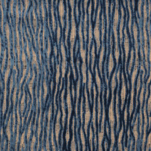 Gilda velvet fabric - Jane Churchill color blue / copper J0028-02