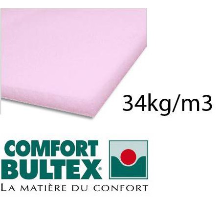 Plaque de mousse BULTEX 34kg/m3 épaisseur 20 mm en 160 x 200 cm