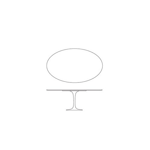 Nappes transparentes sur mesure pour table ovale Eero Saarinen Knoll ® 198 cm