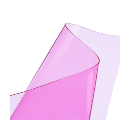 Plastique cristal souple rose transparent 0.6 mm (60/100)