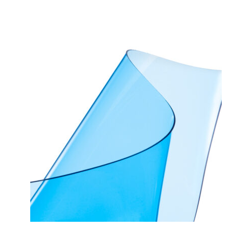 Plastique cristal souple bleu transparent 0.6 mm (60/100)