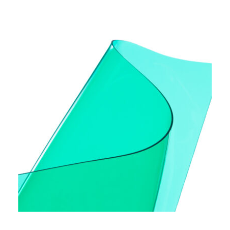 Flexible plastic crystal clear green 0.6 mm (60/100)
