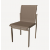 Chaise de repas Kwadra de Sifas - Aluminium laqué moka, assise Textilène taupe