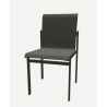 Dining chair Kwadra by Sifas - Grey lacquered aluminium, grey Textilene seat