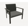 Armchair Kwadra by Sifas - Grey lacquered aluminium, grey Textilene seat