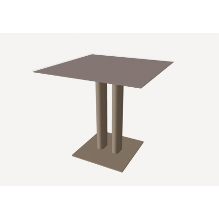 Pedestal table with glass top Oskar by Sifas - Mat moka structures and chanvre glass top