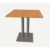 Pedestal table with synteak top Oskar by Sifas - Grey lacquered aluminum (AL08)
