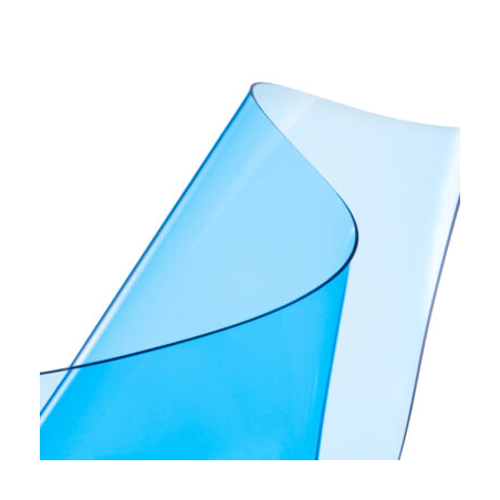 Échantillon Plastique cristal souple bleu transparent 0.6 mm (60/100)