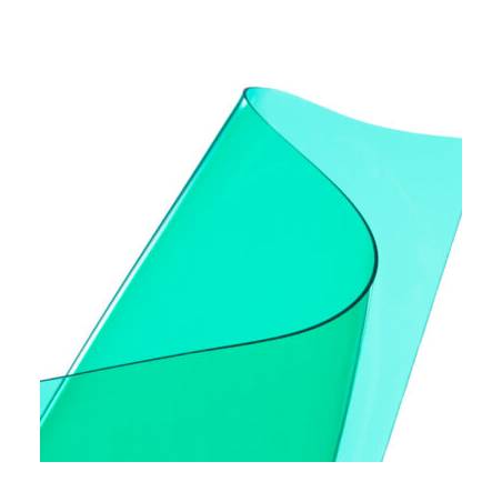 Échantillon Plastique cristal souple vert transparent 0.6 mm (60/100)