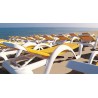 CARMEN Sunlounger by Baillou - White structure and yellow seat