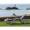 CARMEN Sunlounger by Baillou - White structure and dark grey seat