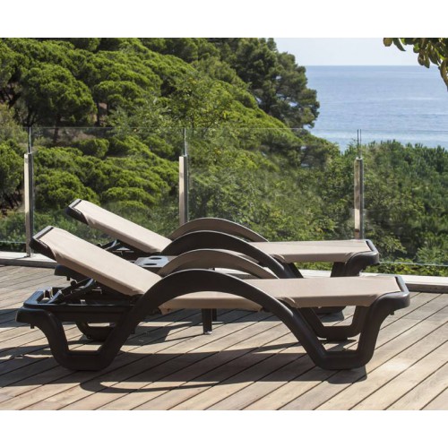 Bain de soleil Carmen Prestige Balliu - Structure bronze et assise naturel