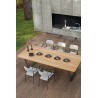 Rectangular outdoor dining table Air by Manutti - Lava frame, wood Iroko top