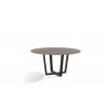 Round outdoor dining table Fuse by Manutti - Lava frame, taupe glass top