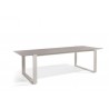 Rectangular outdoor dining table Prato by Manutti - Shingle frame, taupe glass top