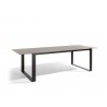 Rectangular outdoor dining table Prato by Manutti - Lava frame, taupe glass top
