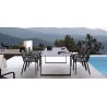 Rectangular outdoor dining table Prato by Manutti - Lava frame, black glass top