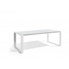 Rectangular outdoor dining table Prato by Manutti - White frame, white glass top
