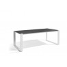 Rectangular outdoor dining table Prato by Manutti - White frame, black glass top