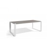 Rectangular outdoor dining table Prato by Manutti - White frame, taupe glass top