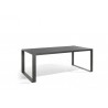 Rectangular outdoor dining table Prato by Manutti - Lava frame, black glass top