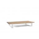 Rectangular outdoor coffee table Prato by Manutti - White frame, aged teak top