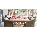Rectangular outdoor dining table Livorno by Manutti - Teak frame and top
