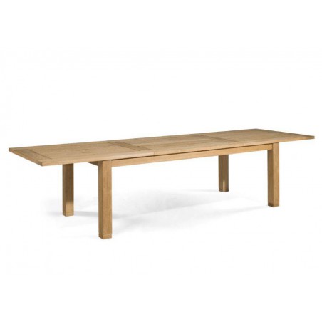 Extendible outdoor dining table Milano by Manutti - Open, frame and top teak