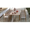 Table de repas extensible pour l'extérieur Milano de Manutti - Ouverte, cadre et plateau teck