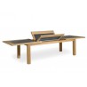 Extendible outdoor dining table Milano by Manutti - Folding system, teak with stone top
