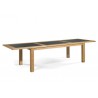 Extendible outdoor dining table Milano by Manutti - Open, frame teak and border teak with stone top