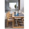 Rectangular outdoor dining table Siena by Manutti - Teak frame and teak broder with stone top