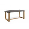 Rectangular outdoor dining table Siena by Manutti - Teak frame and stone top