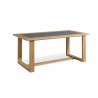 Rectangular outdoor dining table Siena by Manutti - Teak frame and border teak with stone top