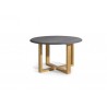 Round outdoor dining table Siena by Manutti - Teak frame and stone top