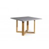 Square outdoor dining table Siena by Manutti - Teak frame and stone top, base to 45°