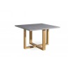 Square outdoor dining table Siena by Manutti - Teak frame and stone top, base to 90°