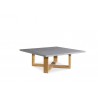 Square outdoor coffee table Siena by Manutti - Teak frame and stone top, base to 45°