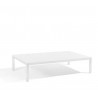 Rectangular outdoor coffee table Quarto by Manutti - White frame, white acid etched glass top