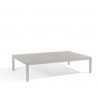 Rectangular outdoor coffee table Quarto by Manutti - Shingle frame, taupe acid etched glass top