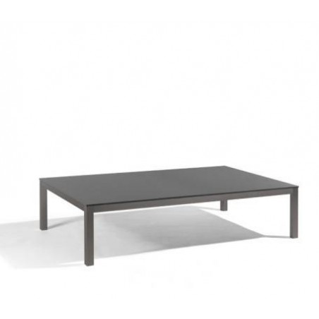 Table basse rectangulaire pour l'extérieur Quarto de Manutti - Cadre lave, plateau céramique noir