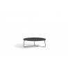 Round outdoor lounge table Mood by Manutti - Lava frame, black acid etched top