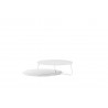 Table lounge ronde pour l'extérieur Mood de Manutti - Cadre blanc, plateau verre dépoli blanc