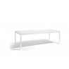 Extendible outdoor dining table Luna by Manutti - White frame and led-lighting, white acid etched glass top