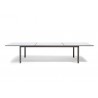 Extendible outdoor dining table Luna by Manutti - Lava frame and led-lighting option, white Trespa top