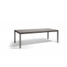 Extendible outdoor dining table Luna by Manutti - Lava frame and led-lighting option, taupe acid etched top