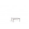 Table carrée lounge pour l'extérieur Liner de Manutti - Cadre aluminium anodisé, plateau Trespa blanc