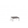 Table carrée lounge pour l'extérieur Liner de Manutti - Cadre aluminium anodisé, plateau Trespa noir