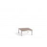 Square outdoor lounge table Liner by Manutti - Aluminium anodised, taupe acid etched glass top