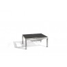 Dual trays outdoor coffee table Trento Tip-Up by Manutti - Anodised aluminium frame, black Trespa top